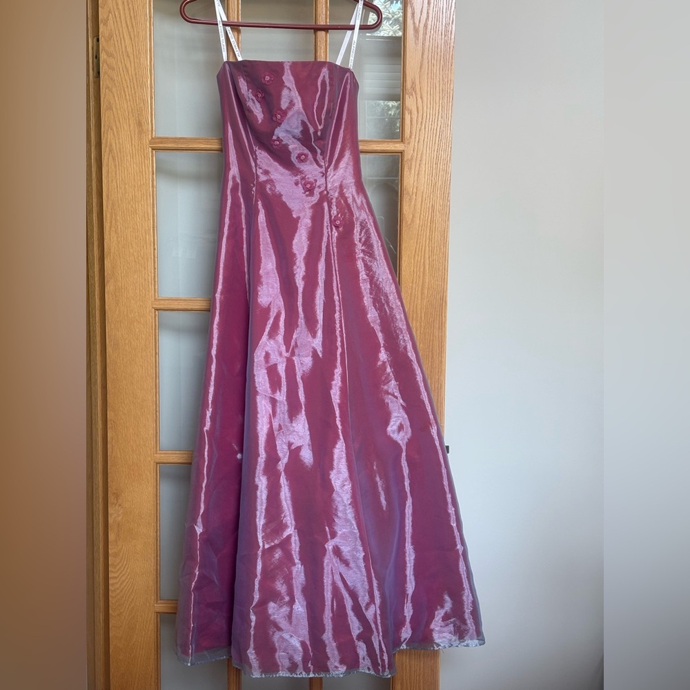 ALFRED SUNG Pink & Red Strapless Dress -Size 1/2. Style AS66656